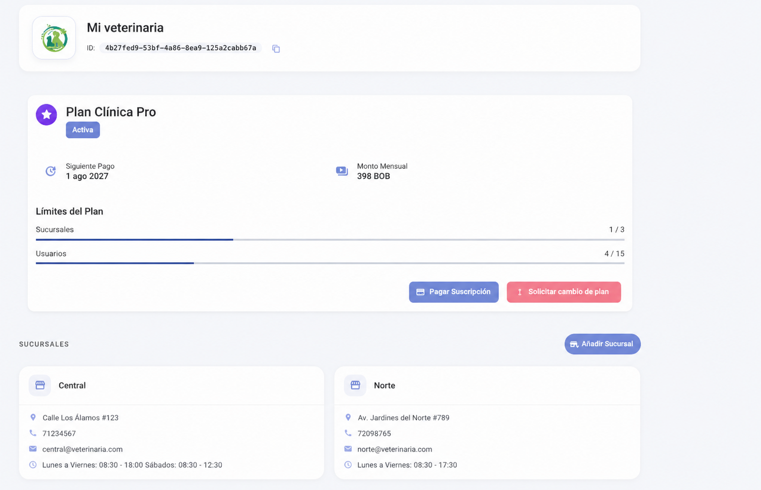 Configuración de clínica en ConectaVet