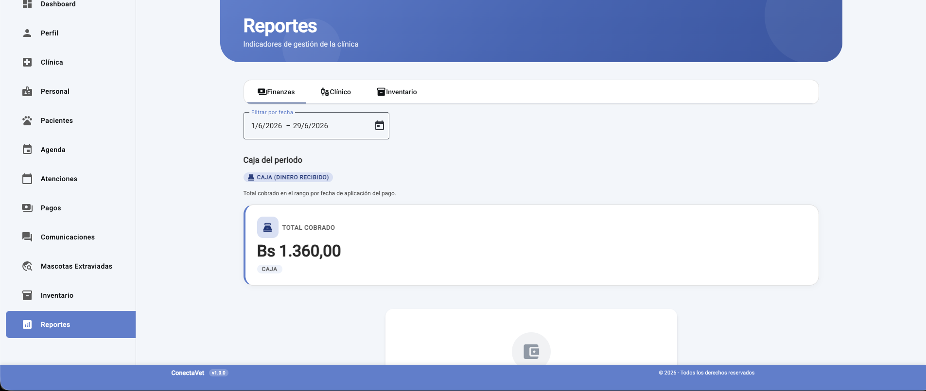 Pagos y reportes en ConectaVet